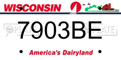 7903BE Wisconsin License Plate
