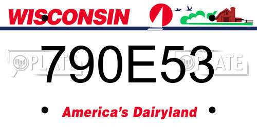 790E53 Wisconsin License Plate