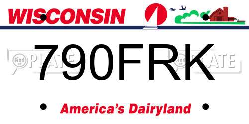790FRK Wisconsin License Plate
