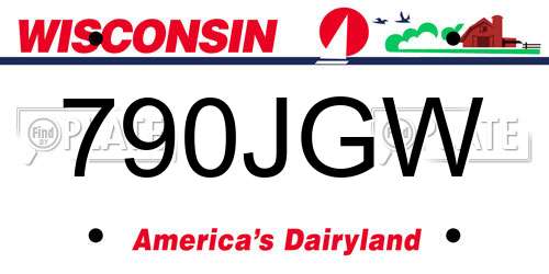 790JGW Wisconsin License Plate