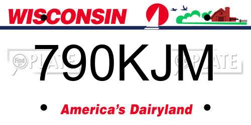 790KJM Wisconsin License Plate