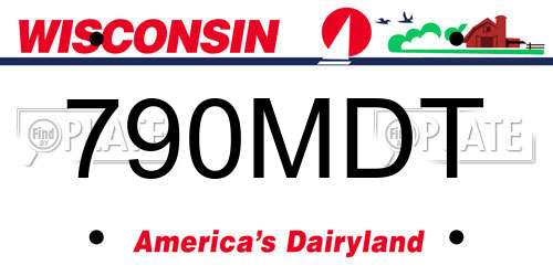 790MDT Wisconsin License Plate