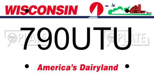 790UTU Wisconsin License Plate