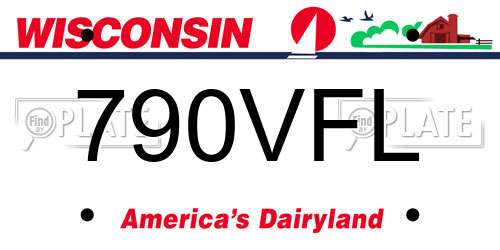 790VFL Wisconsin License Plate