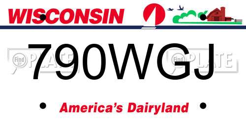 790WGJ Wisconsin License Plate