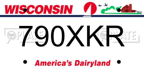 790XKR Wisconsin License Plate
