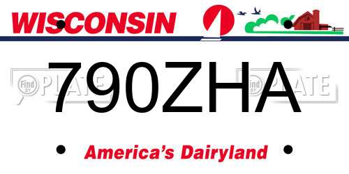 790ZHA Wisconsin License Plate