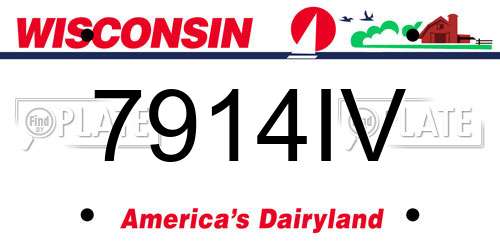 7914IV Wisconsin License Plate