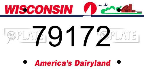 79172 Wisconsin License Plate