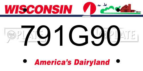 791G90 Wisconsin License Plate