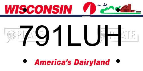 791LUH Wisconsin License Plate