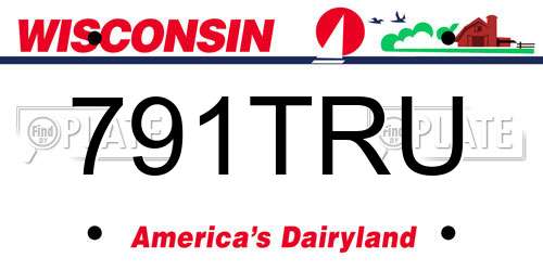 791TRU Wisconsin License Plate