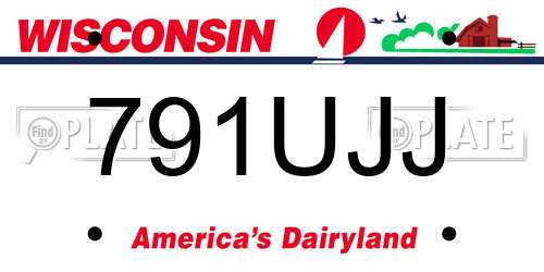 791UJJ Wisconsin License Plate