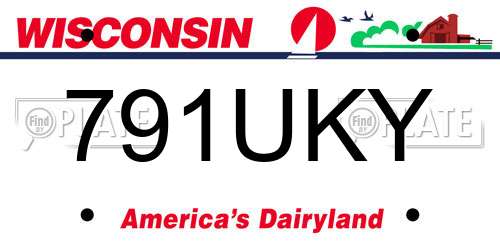 791UKY Wisconsin License Plate