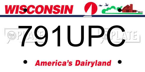 791UPC Wisconsin License Plate