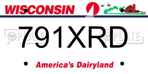 791XRD Wisconsin License Plate