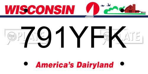 791YFK Wisconsin License Plate