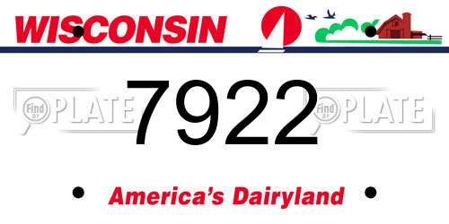 7922 Wisconsin License Plate