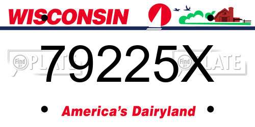 79225X Wisconsin License Plate