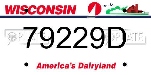 79229D Wisconsin License Plate