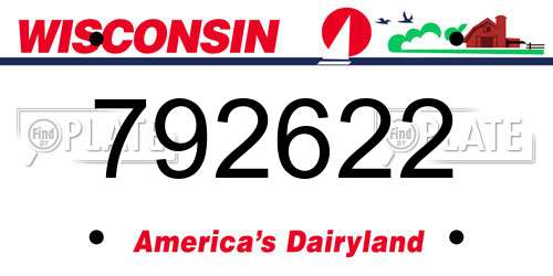 792622 Wisconsin License Plate