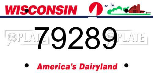 79289 Wisconsin License Plate