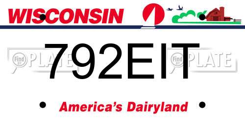 792EIT Wisconsin License Plate