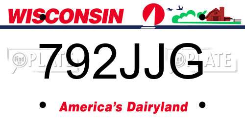 792JJG Wisconsin License Plate