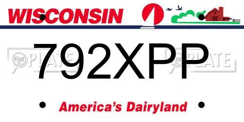 792XPP Wisconsin License Plate