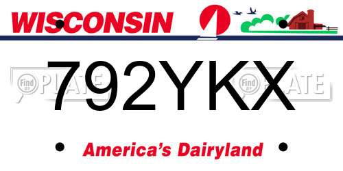 792YKX Wisconsin License Plate
