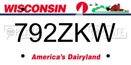 792ZKW Wisconsin License Plate