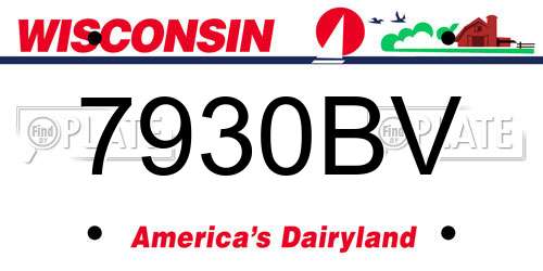 7930BV Wisconsin License Plate