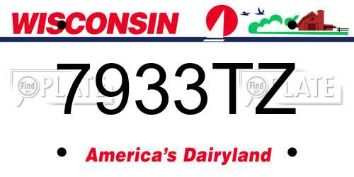 7933TZ Wisconsin License Plate