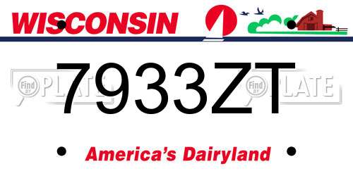 7933ZT Wisconsin License Plate