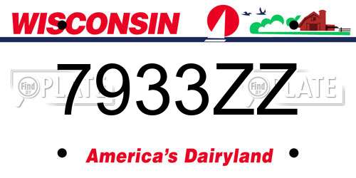 7933ZZ Wisconsin License Plate
