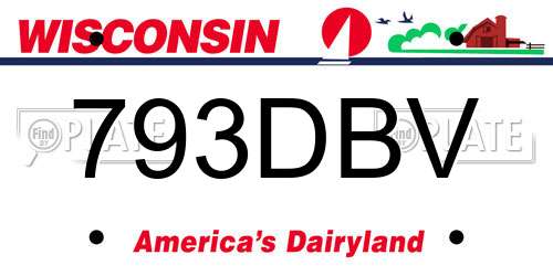 793DBV Wisconsin License Plate
