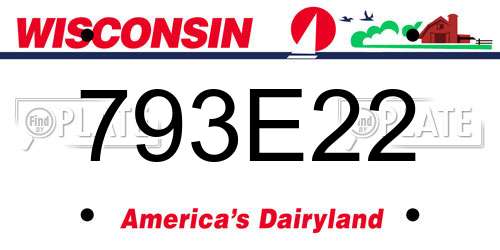 793E22 Wisconsin License Plate