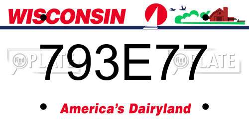 793E77 Wisconsin License Plate