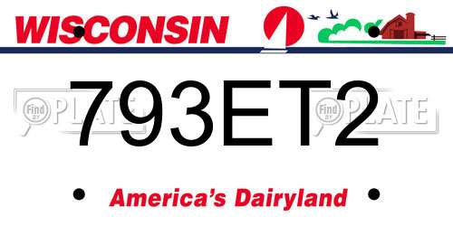 793ET2 Wisconsin License Plate