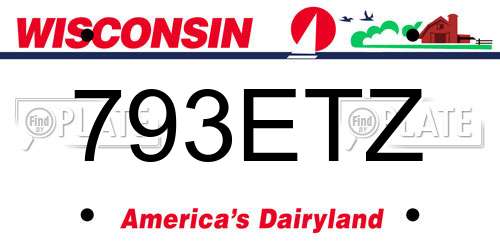 793ETZ Wisconsin License Plate
