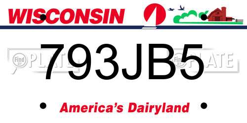 793JB5 Wisconsin License Plate
