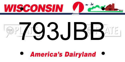 793JBB Wisconsin License Plate