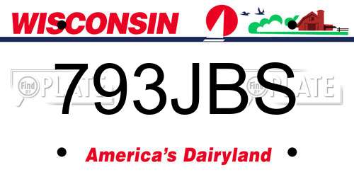 793JBS Wisconsin License Plate