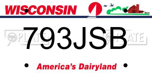 793JSB Wisconsin License Plate