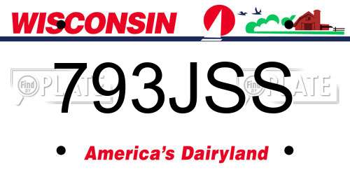 793JSS Wisconsin License Plate