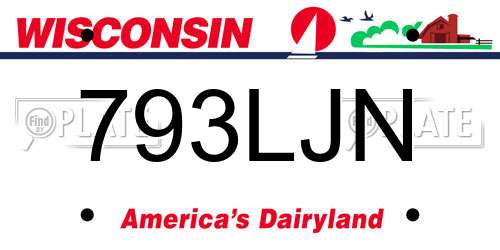 793LJN Wisconsin License Plate