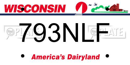 793NLF Wisconsin License Plate