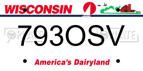 793OSV Wisconsin License Plate
