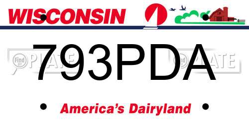 793PDA Wisconsin License Plate