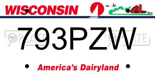 793PZW Wisconsin License Plate